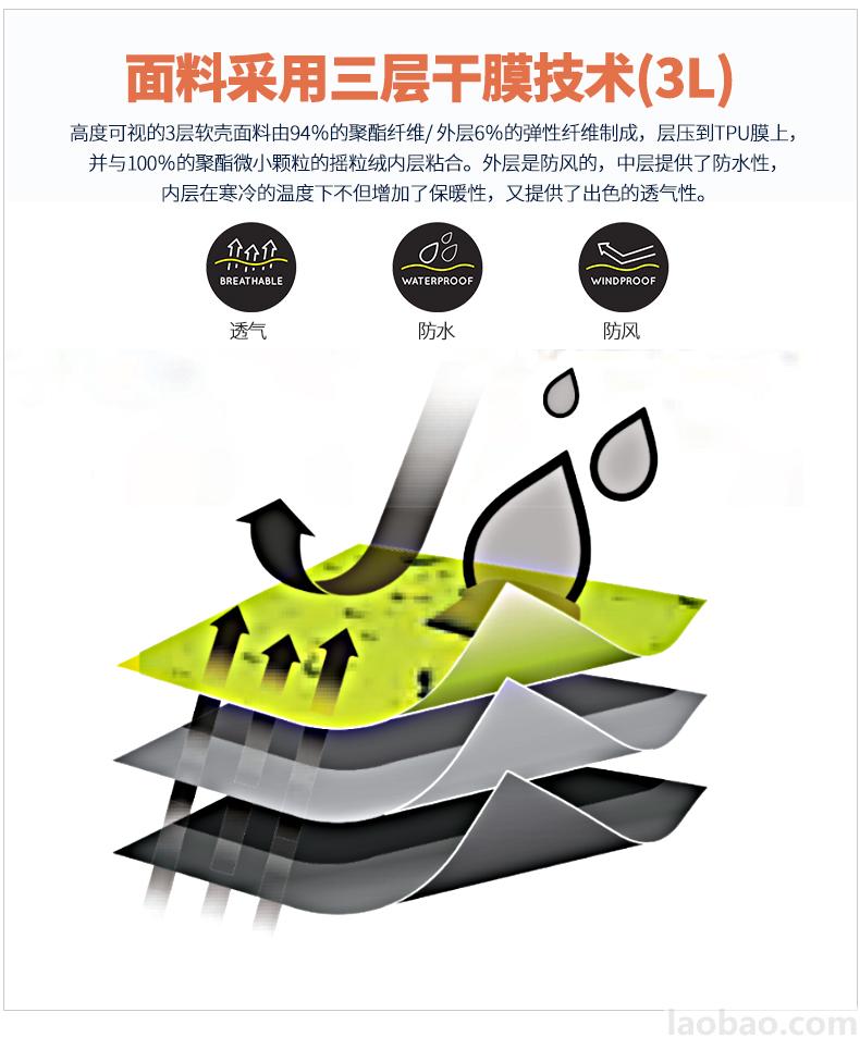 防风防雨防寒反光服 面料采用三层干膜技 术透气，防风，防水 分段式逆向反光带 Ezee Zip 专利拉链 表面防水防污处理 黄色/橙色Portwest波伟斯特T400